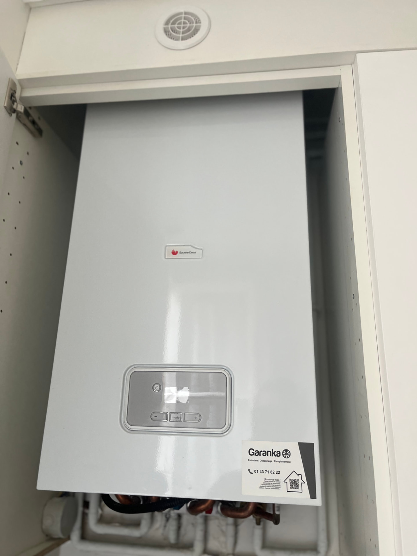 Saunier Duval intégrée en placard